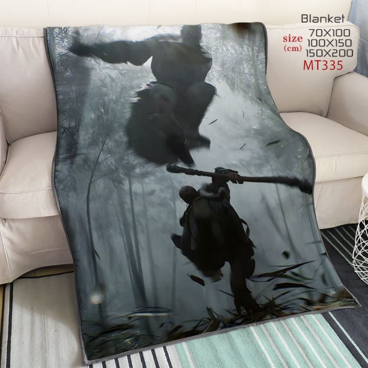 Black Myth Wukong Anime oversized mink flannel blanket 150X200CM customizable MT335