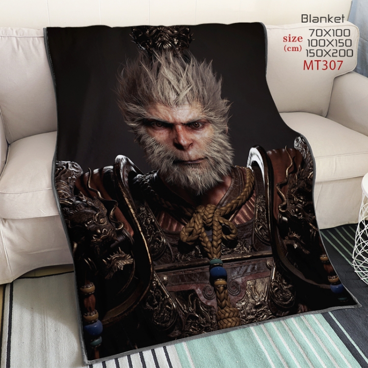 Black Myth Wukong Anime oversized mink flannel blanket 150X200CM customizable MT307