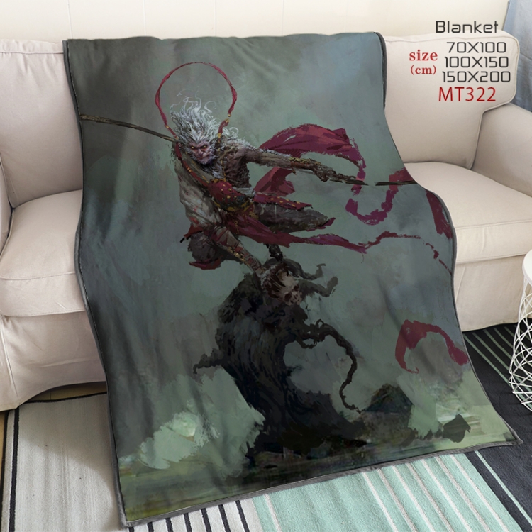 Black Myth Wukong Anime oversized mink flannel blanket 150X200CM customizable MT322