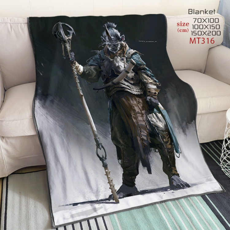 Black Myth Wukong Anime oversized mink flannel blanket 150X200CM customizable MT316