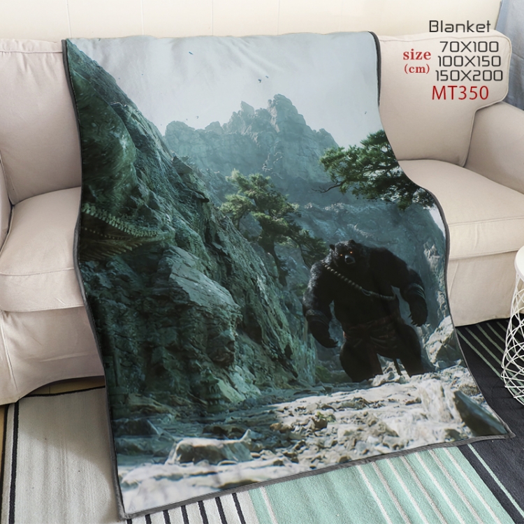 Black Myth Wukong Anime oversized mink flannel blanket 150X200CM customizable MT350