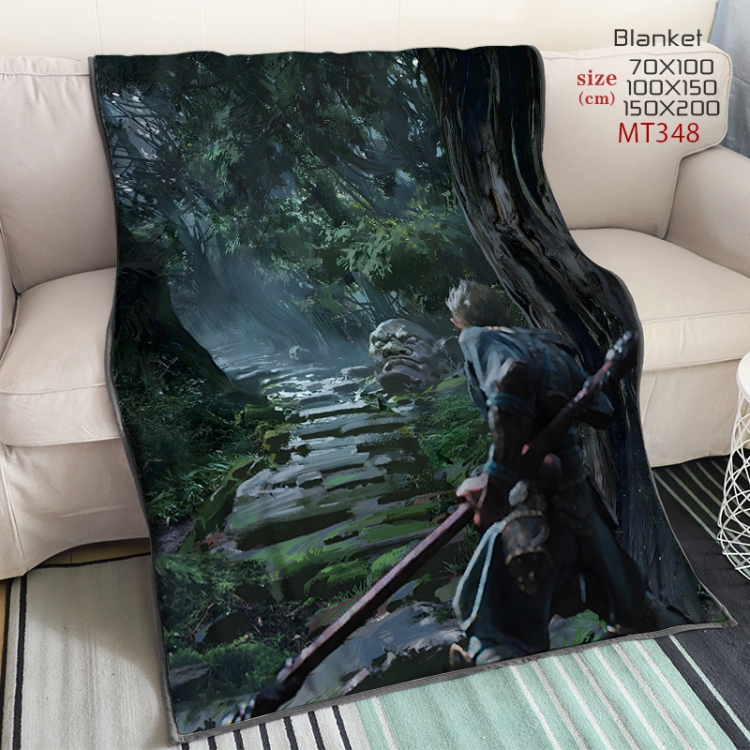 Black Myth Wukong Anime oversized mink flannel blanket 150X200CM customizable MT348