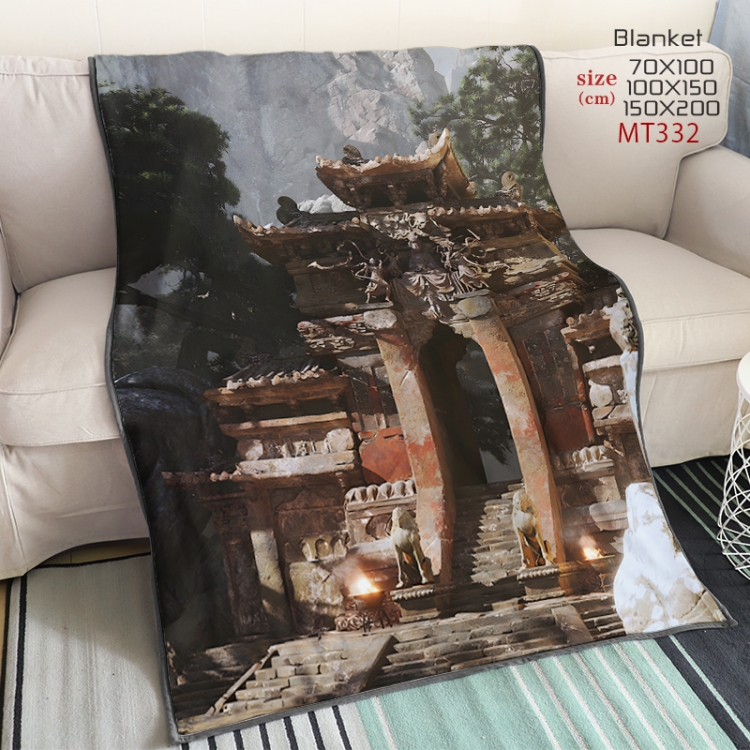 Black Myth Wukong Anime oversized mink flannel blanket 150X200CM customizable MT332