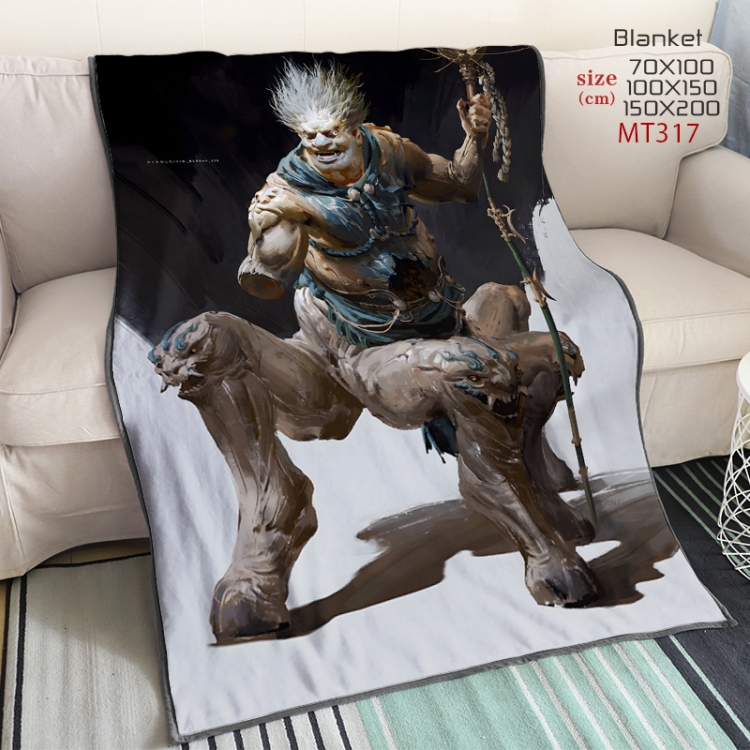 Black Myth Wukong Anime oversized mink flannel blanket 150X200CM customizable MT317