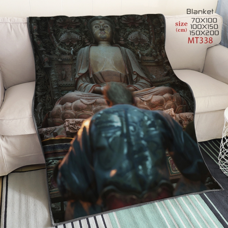 Black Myth Wukong Anime oversized mink flannel blanket 150X200CM customizable MT338