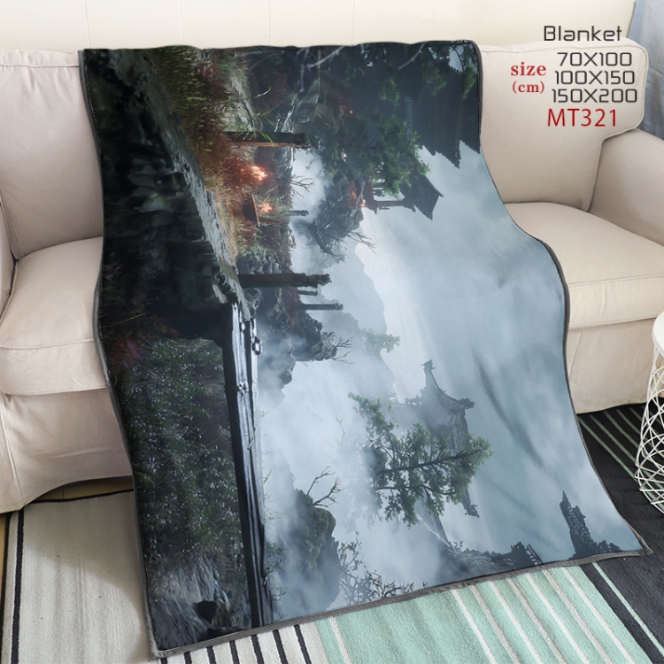 Black Myth Wukong Anime oversized mink flannel blanket 150X200CM customizable MT321