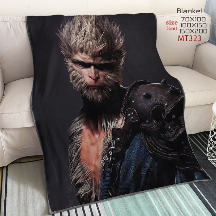 Black Myth Wukong Anime oversized mink flannel blanket 150X200CM customizable MT323