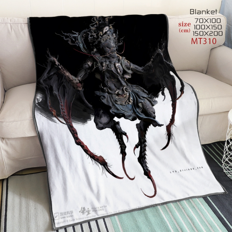 Black Myth Wukong Anime oversized mink flannel blanket 150X200CM customizable MT310