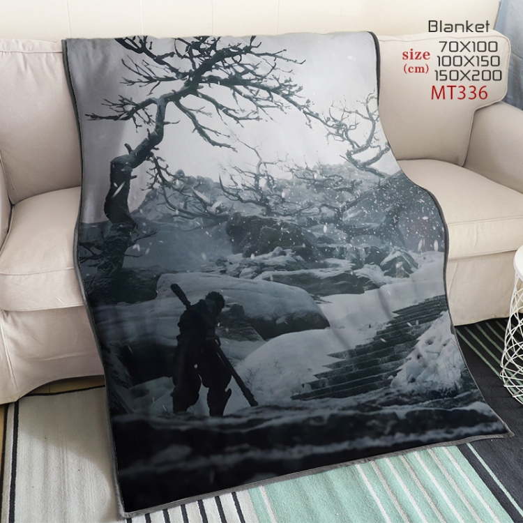 Black Myth Wukong Anime oversized mink flannel blanket 150X200CM customizable MT336