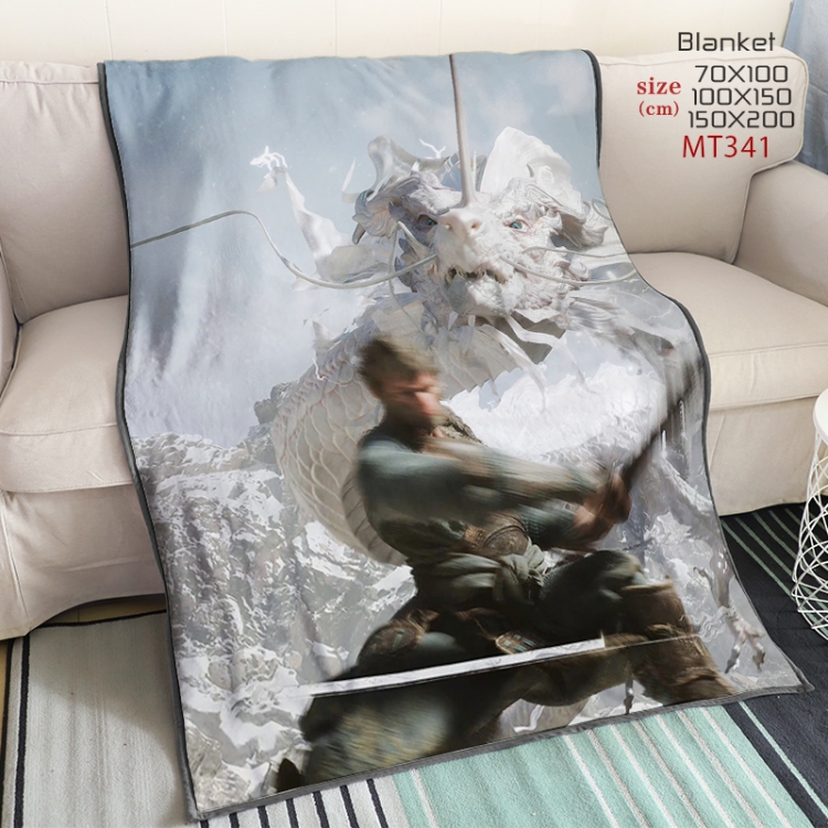 Black Myth Wukong Anime oversized mink flannel blanket 150X200CM customizable MT341