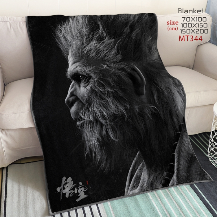 Black Myth Wukong Anime oversized mink flannel blanket 150X200CM customizable MT344