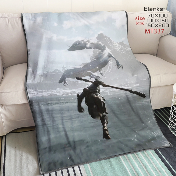 Black Myth Wukong Anime oversized mink flannel blanket 150X200CM customizable MT337