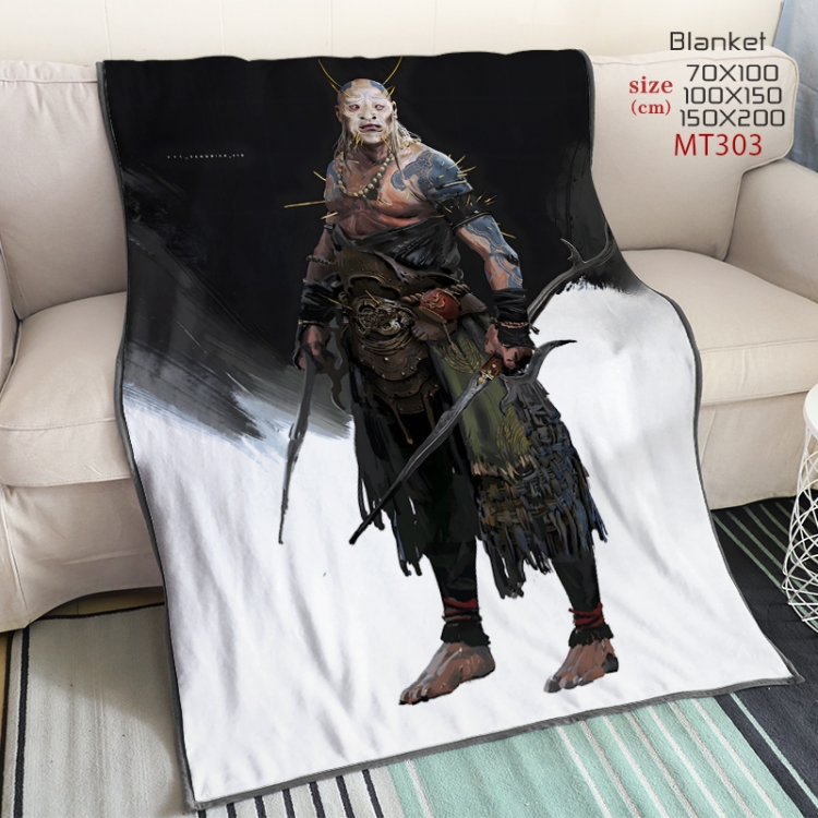 Black Myth Wukong Anime oversized mink flannel blanket 150X200CM customizable MT303