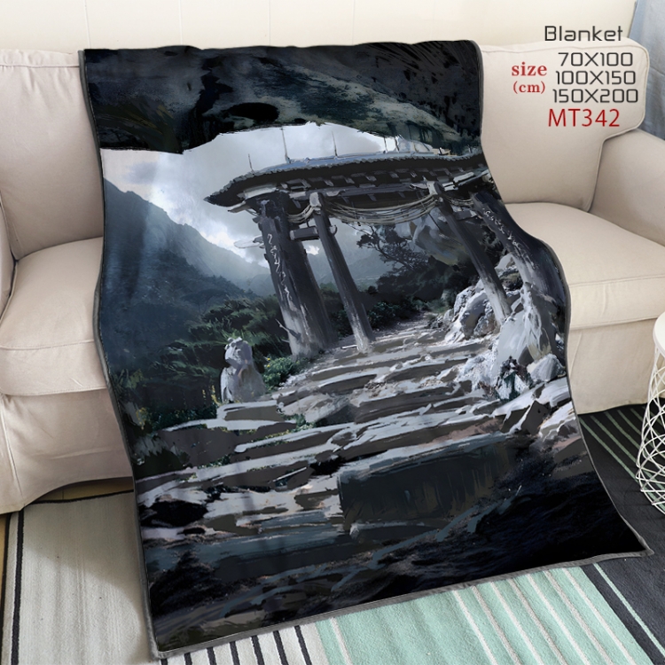 Black Myth Wukong Anime oversized mink flannel blanket 150X200CM customizable MT342