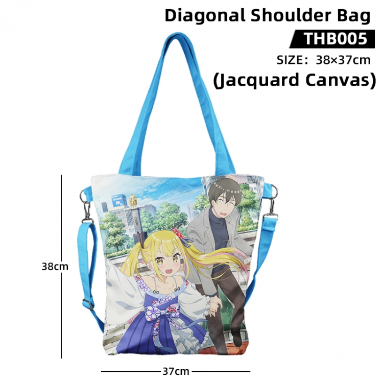 Henjin no Salad Bowl Anime Jacquard Canvas Diagonal Shoulder Bag 38x37cm THB005