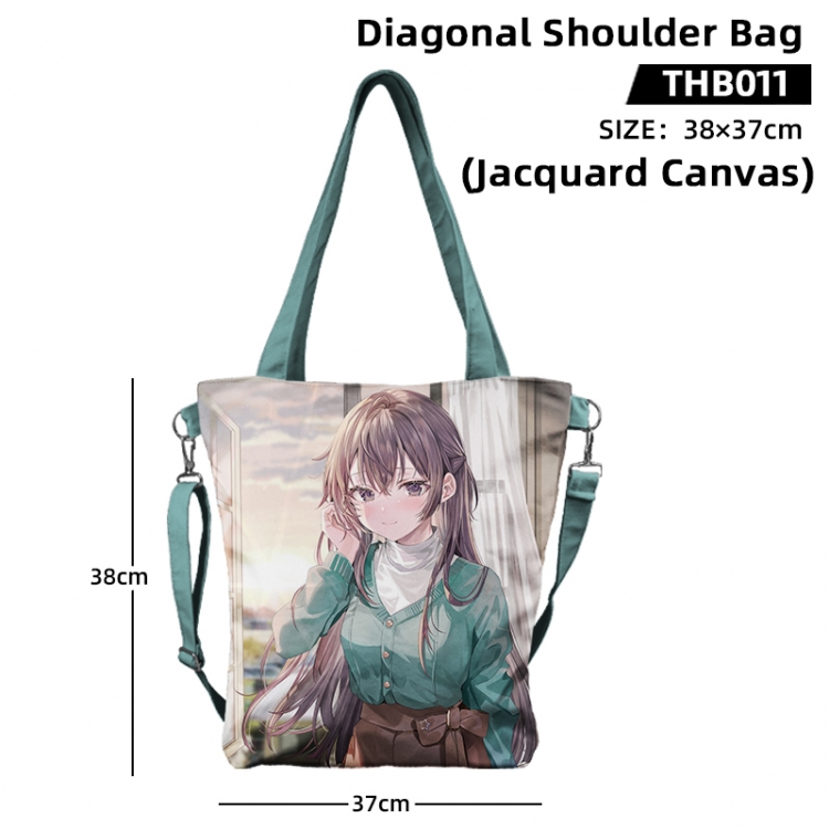 Alya Sometimes Hides Her Feelings in Russian Anime Jacquard Canvas Diagonal Shoulder Bag 38x37cm THB011