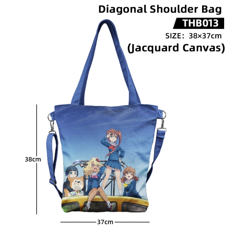 Where Does the Doomsday Train Go Anime Jacquard Canvas Diagonal Shoulder Bag 38x37cm THB013