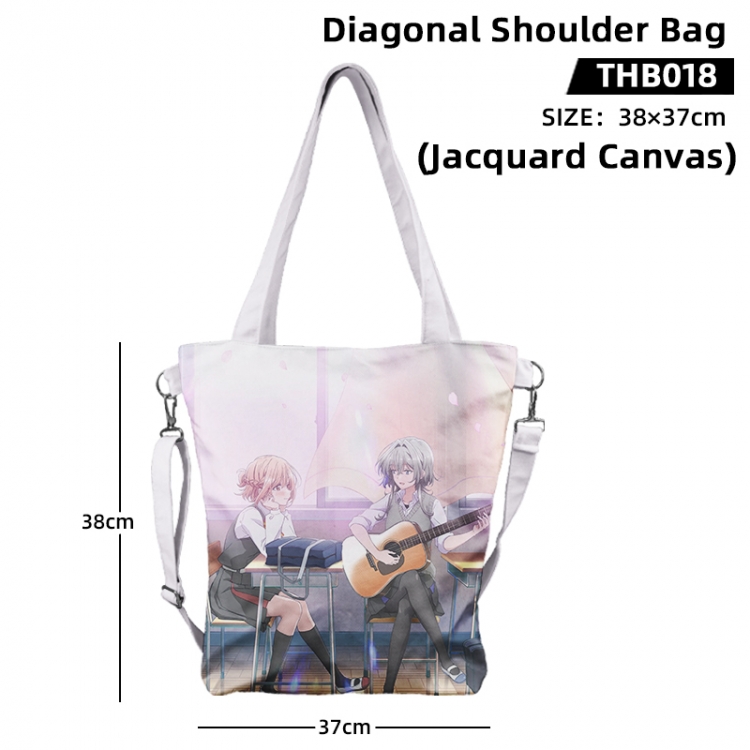 Sasayaku You ni Koi o Utau Anime Jacquard Canvas Diagonal Shoulder Bag 38x37cm THB018