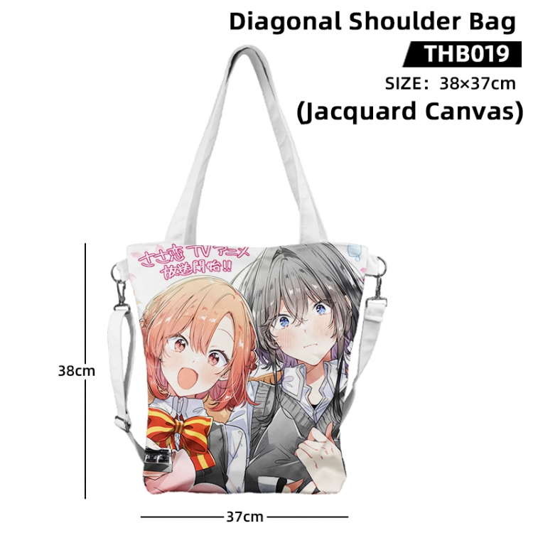 Sasayaku You ni Koi o Utau Anime Jacquard Canvas Diagonal Shoulder Bag 38x37cm THB019