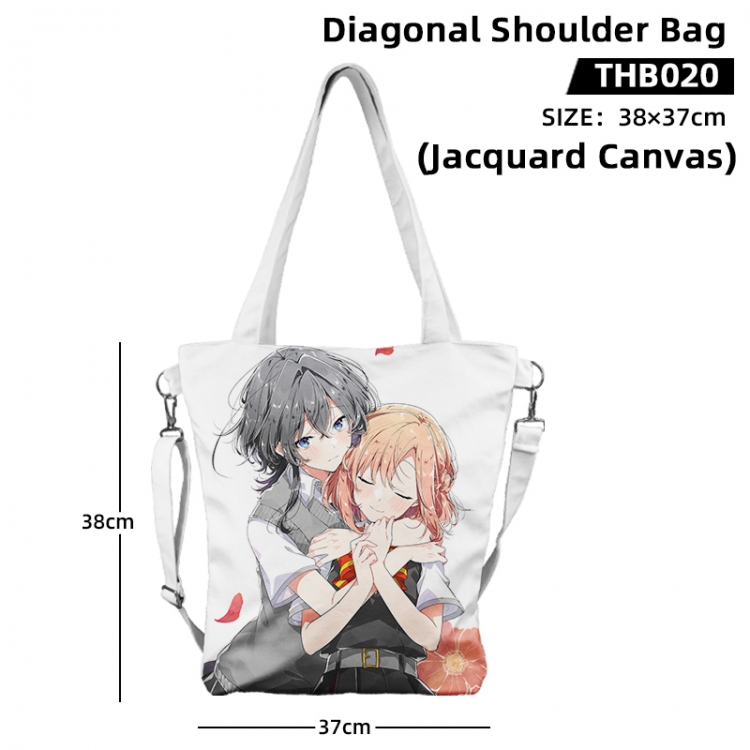 Sasayaku You ni Koi o Utau Anime Jacquard Canvas Diagonal Shoulder Bag 38x37cm THB020