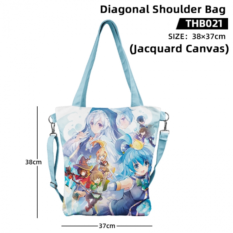 Blessings for a better world Anime Jacquard Canvas Diagonal Shoulder Bag 38x37cm THB021