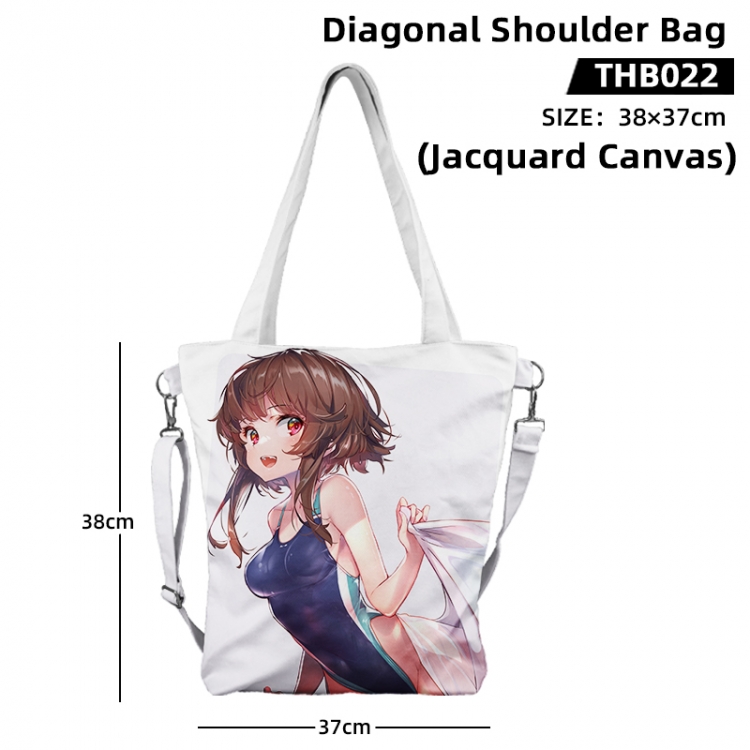 Blessings for a better world Anime Jacquard Canvas Diagonal Shoulder Bag 38x37cm THB022