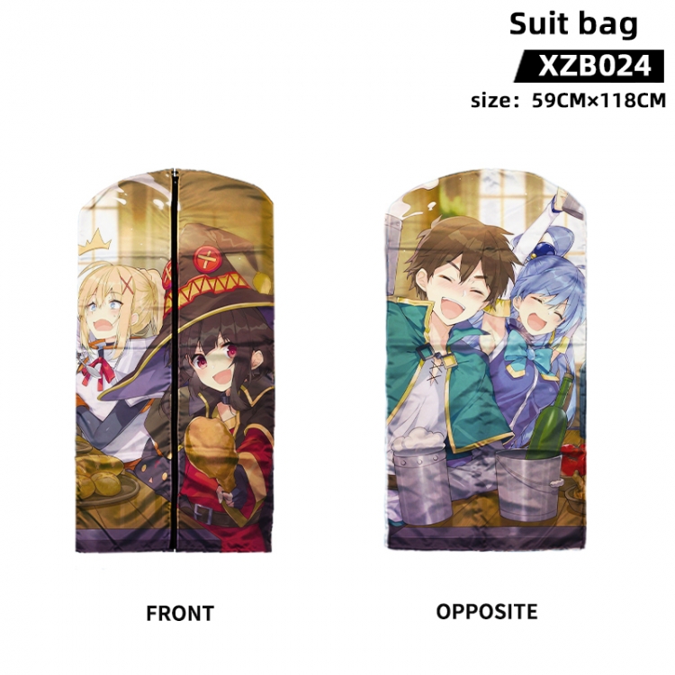 Blessings for a better world Anime peach skin velvet waterproof suit bag 59X118CM XZB024