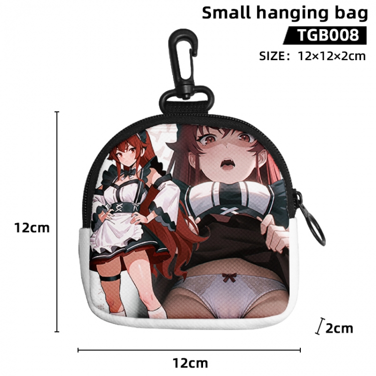 Jobless Reincarnat Anime small hanging bag jacquard canvas 12x12x2cm