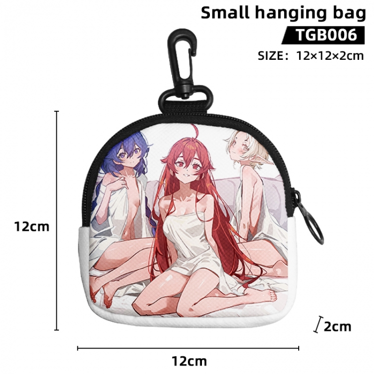 Jobless Reincarnat Anime small hanging bag jacquard canvas 12x12x2cm