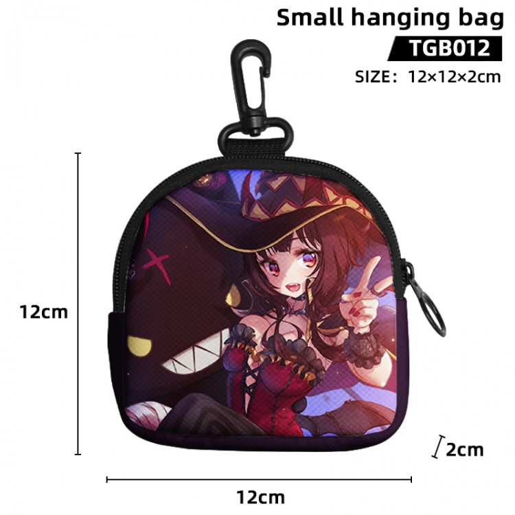 Blessings for a better world Anime small hanging bag jacquard canvas 12x12x2cm