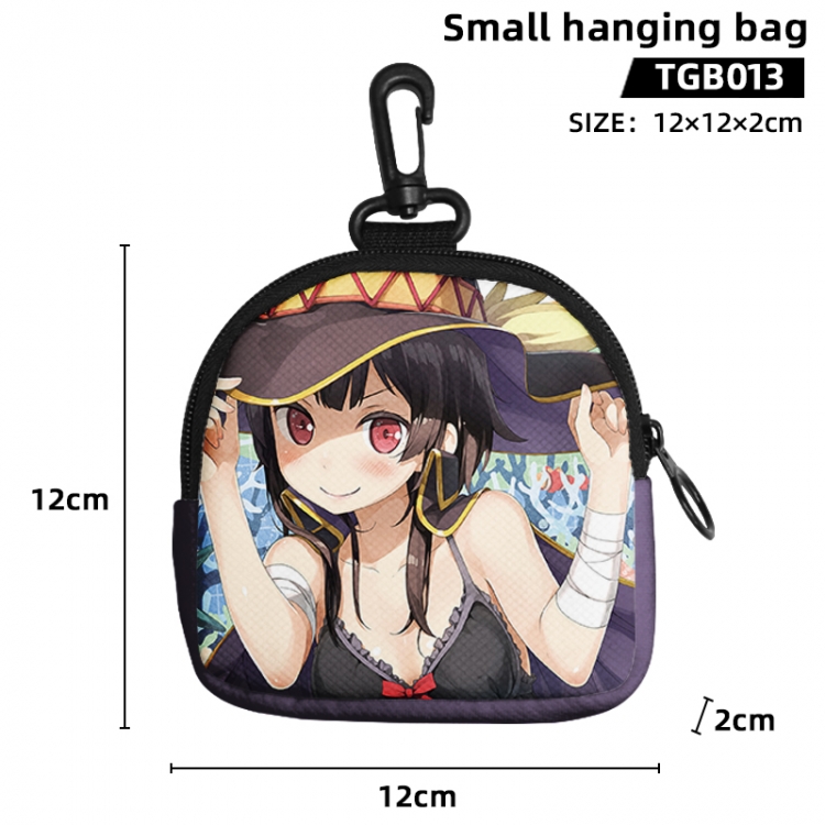 Blessings for a better world Anime small hanging bag jacquard canvas 12x12x2cm