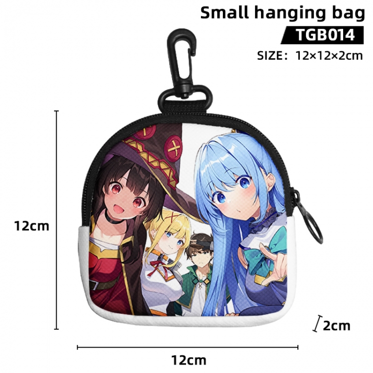 Blessings for a better world Anime small hanging bag jacquard canvas 12x12x2cm