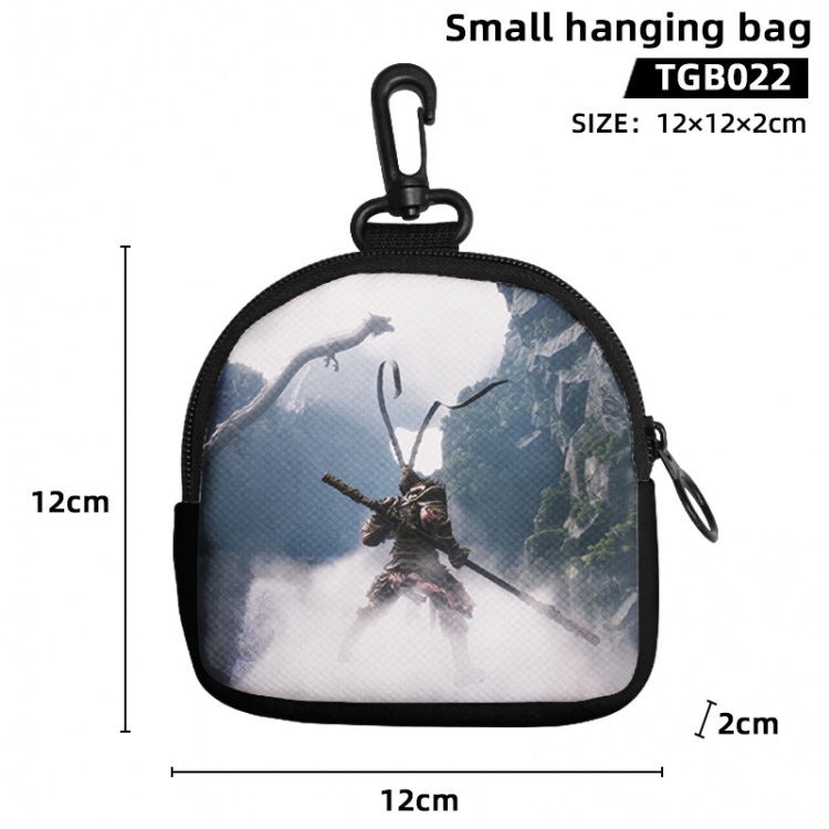 Black Myth Wukong Game small hanging bag jacquard canvas 12x12x2cm