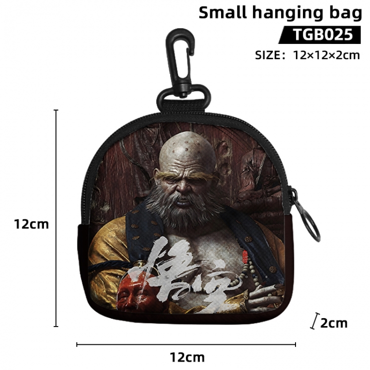 Black Myth Wukong Game small hanging bag jacquard canvas 12x12x2cm