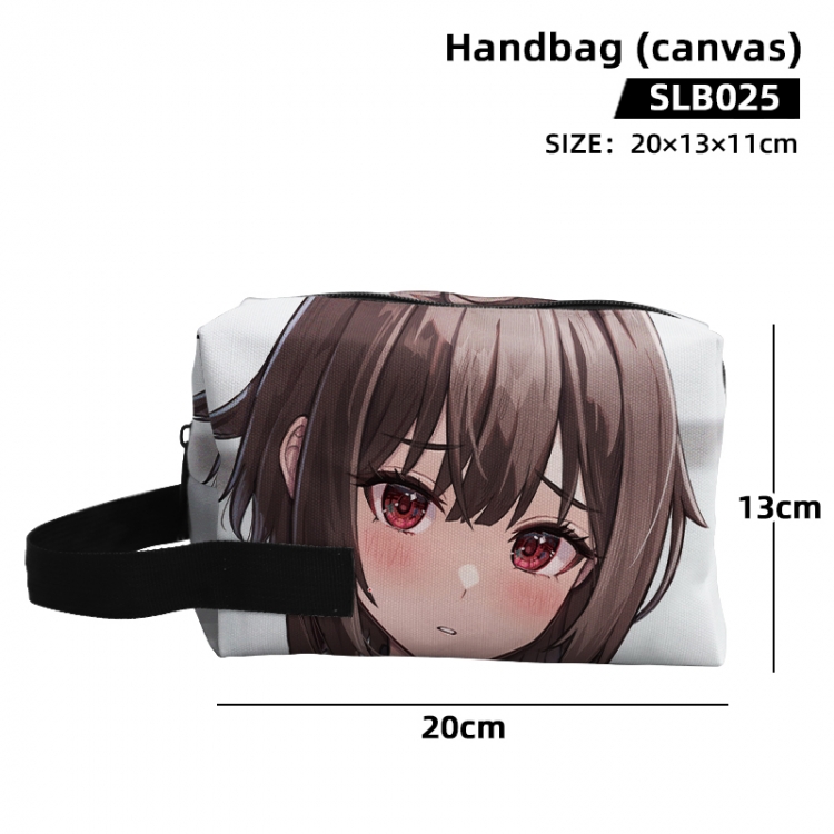 Blessings for a better world Anime canvas hand-held makeup bag 20x13x11cm