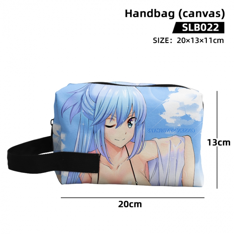 Blessings for a better world Anime canvas hand-held makeup bag 20x13x11cm