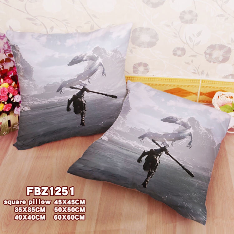 Black Myth Wukong Anime square full-color pillow cushion 45X45CM NO FILLING 