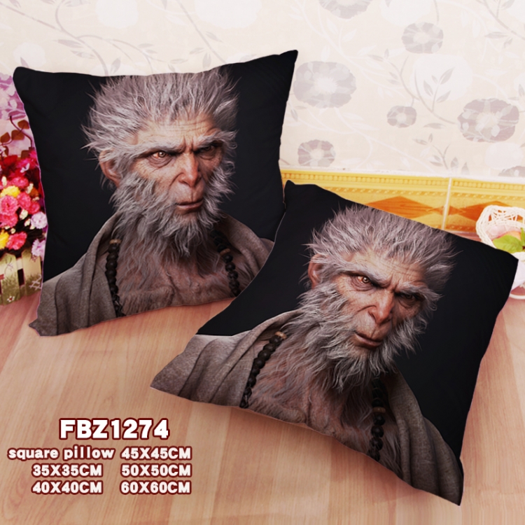 Black Myth Wukong Anime square full-color pillow cushion 45X45CM NO FILLING 