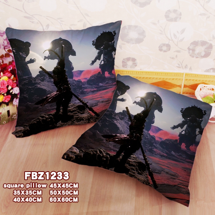 Black Myth Wukong Anime square full-color pillow cushion 45X45CM NO FILLING 