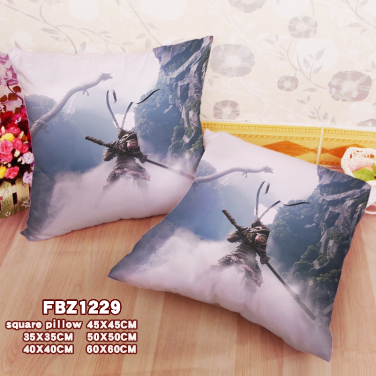 Black Myth Wukong Anime square full-color pillow cushion 45X45CM NO FILLING 