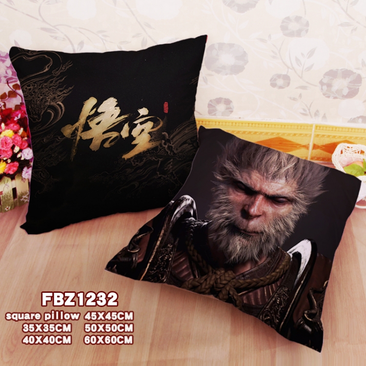 Black Myth Wukong Anime square full-color pillow cushion 45X45CM NO FILLING 