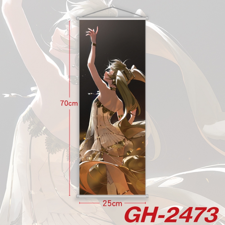 Hatsune Miku Plastic Rod Cloth Small Hanging Canvas Painting Wall Scroll 25x70cm price for 5 pcs GH-2473