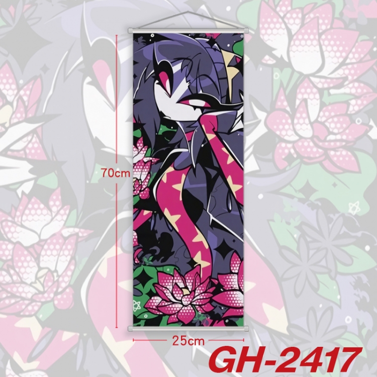 Hazbin Hotel Plastic Rod Cloth Small Hanging Canvas Painting Wall Scroll 25x70cm price for 5 pcs GH-2417