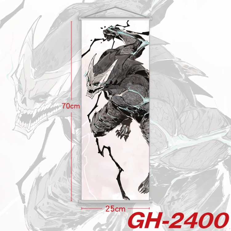 KAIJU NUMBER EIGHT Plastic Rod Cloth Small Hanging Canvas Painting Wall Scroll 25x70cm price for 5 pcs  GH-2400