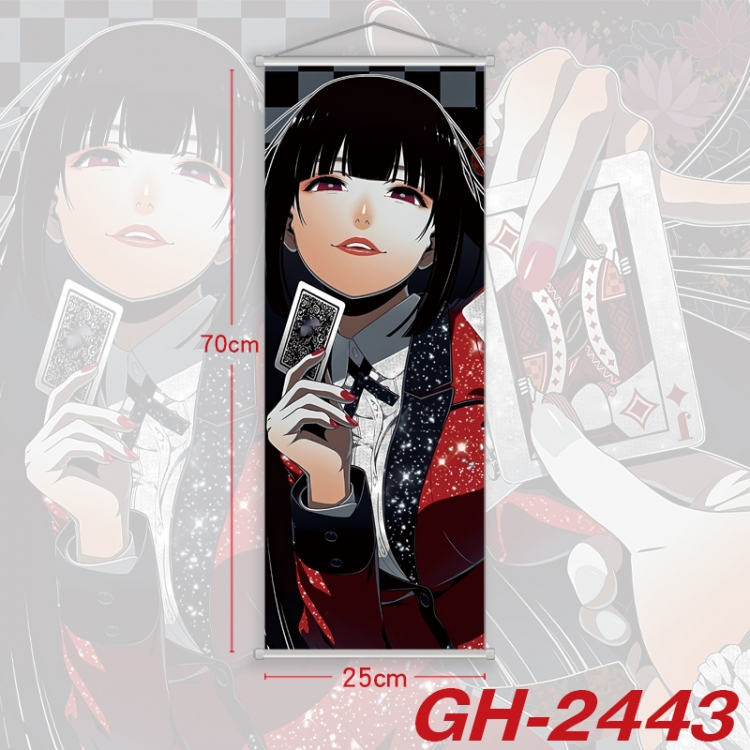 Kakegurui Plastic Rod Cloth Small Hanging Canvas Painting Wall Scroll 25x70cm price for 5 pcs GH-2443