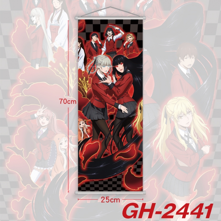 Kakegurui Plastic Rod Cloth Small Hanging Canvas Painting Wall Scroll 25x70cm price for 5 pcs  GH-2441