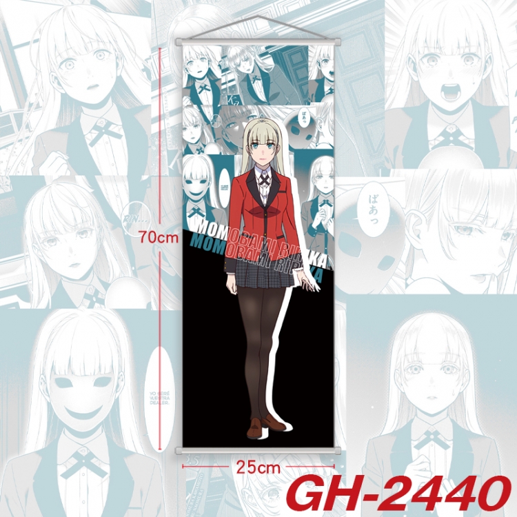 Kakegurui Plastic Rod Cloth Small Hanging Canvas Painting Wall Scroll 25x70cm price for 5 pcs GH-2440