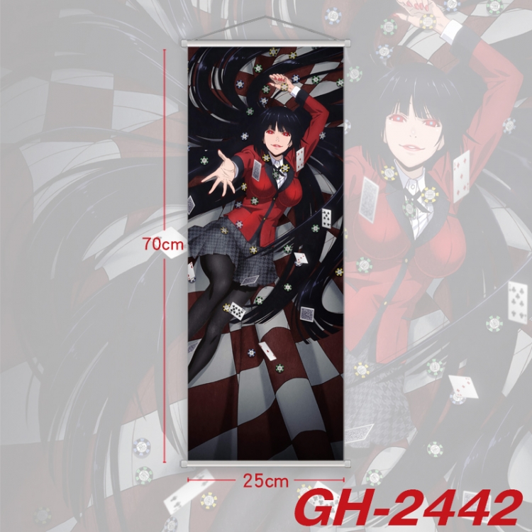 Kakegurui Plastic Rod Cloth Small Hanging Canvas Painting Wall Scroll 25x70cm price for 5 pcs GH-2442