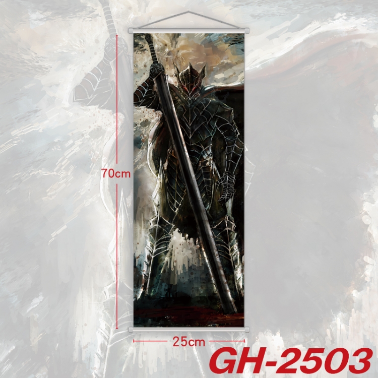 Berserk Plastic Rod Cloth Small Hanging Canvas Painting Wall Scroll 25x70cm price for 5 pcs GH-2503