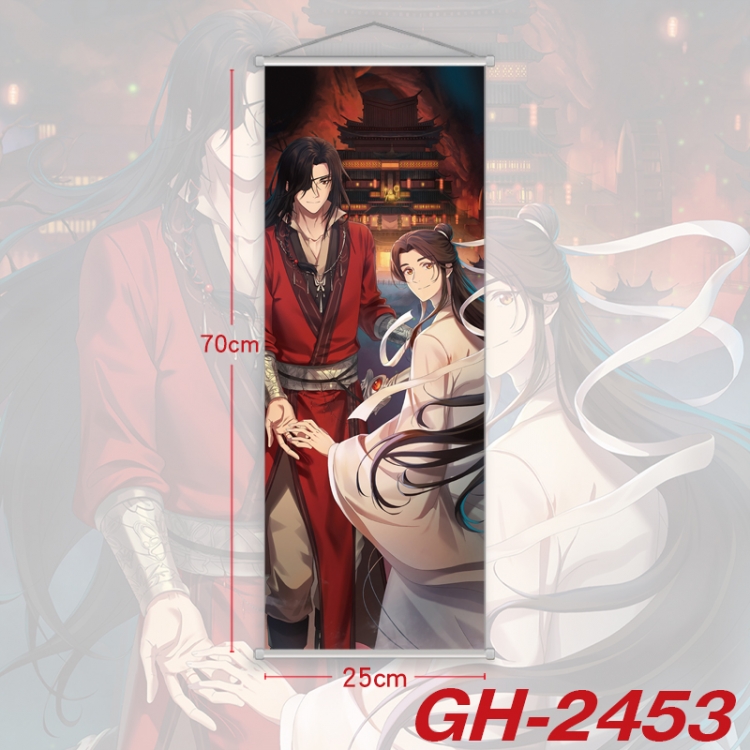 Heaven Official's Blessing Plastic Rod Cloth Small Hanging Canvas Painting Wall Scroll 25x70cm price for 5 pcs GH-2453